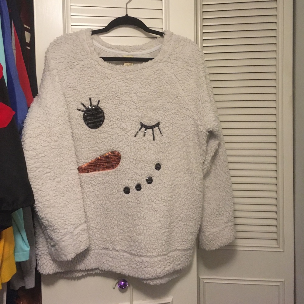 White snowman sweater
